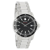 Movado Series 800 Black Dial Silver Steel Strap Watch For Men - 2600135 Authentic Buy Shop Now