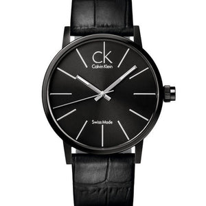 Calvin Klein Post Minimal Black Dial Black Leather Strap Watch for Men - K7621401 Authentic Buy Shop Now
