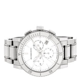 Burberry City Chronograph White Dial Silver Steel Strap Watch For Women - BU9700 Authentic Buy Shop Now