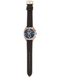 Emporio Armani Claudio Chronograph Blue Dial Brown Leather Strap Watch For Men - AR11554 Authentic Buy Shop Now