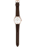 Emporio Armani Minimalist Quartz White Dial Brown Leather Strap Watch For Men - AR11572 Authentic Buy Shop Now