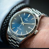 Tudor Style Automatic Blue Dial Silver Steel Strap Watch for Men - M12710-0013 Authentic Buy Shop Now