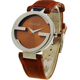 Gucci Interlocking G Brown Dial Brown Leather Strap Watch For Women - YA133319 Authentic Buy Shop Now