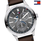 Tommy Hilfiger Austin Grey Dial Brown Leather Strap Watch for Men - 1791637 Authentic Buy Shop Now