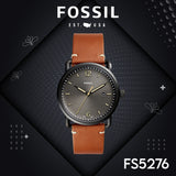 Fossil Commuter Three Hand Date Black Dial Brown Leather Strap Watch for Men - FS5276 Authentic Buy Shop Now