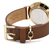 Coach Perry Analog Gold Dial Brown Leather Strap Watch for Women - 14503331-C Authentic Buy Shop Now