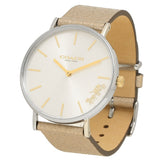 Coach Perry White Dial Beige Leather Strap Watch for Women - 14503157 Authentic Buy Shop Now