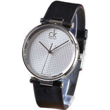 Calvin Klein Sight Silver Dial Black Leather Strap Watch for Men - K1S21120 Authentic Buy Shop Now