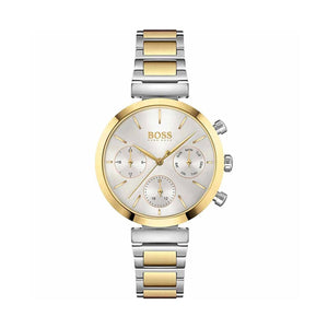Hugo Boss Flawless Silver Dial Two Tone Steel Strap Watch for Women - 1502550 Authentic Buy Shop Now