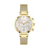 Hugo Boss Flawless White Dial Gold Mesh Bracelet Watch for Women - 1502552 Authentic Buy Shop Now