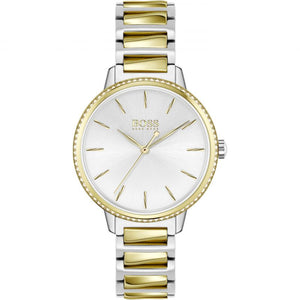 Hugo Boss Signature Silver Dial Two Tone Steel Strap Watch for Women - 1502568 Authentic Buy Shop Now