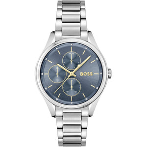 Hugo Boss Grand Course Blue Dial Silver Steel Strap Watch for Women - 1502583 Authentic Buy Shop Now