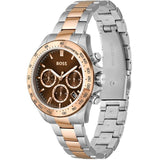Hugo Boss Novia Brown Dial Two Tone Steel Strap Watch for Women - 1502617 Authentic Buy Shop Now