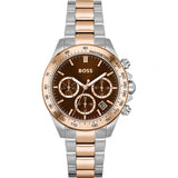 Hugo Boss Novia Brown Dial Two Tone Steel Strap Watch for Women - 1502617 Authentic Buy Shop Now