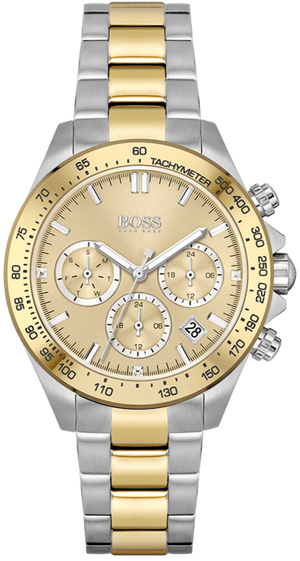 Hugo Boss Novia Gold Dial Two Tone Steel Strap Watch for Women - 1502618 Authentic Buy Shop Now