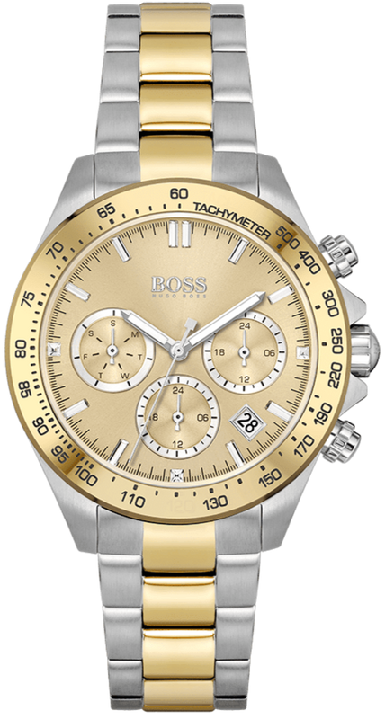 Hugo Boss Novia Gold Dial Two Tone Steel Strap Watch for Women - 1502618 Authentic Buy Shop Now