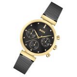 Hugo Boss Flawless Black Dial Black Mesh Bracelet Watch for Women - 1502627 Authentic Buy Shop Now