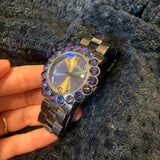 Marc Jacobs Amy Purple Dial Black Steel Strap Watch for Women - MBM3224 Authentic Buy Shop Now