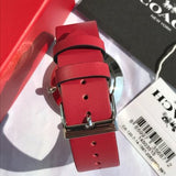 Coach Perry Silver Dial Red Leather Strap Watch for Women - 14503515 Authentic Buy Shop Now