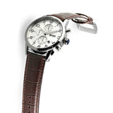 Hugo Boss Aeroliner Chronoraph White Dial Brown Leather Strap Watch For Men - HB1512447 Authentic Buy Shop Now