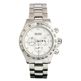 Hugo Boss Ikon Chronograph White Dial Silver Steel Strap Watch for Men - 1512962 Authentic Buy Shop Now