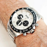 Hugo Boss Ikon White Dial Silver Steel Strap Watch for Men - 1512964 Authentic Buy Shop Now