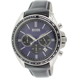 Hugo Boss Driver Sport Chronograph Blue Dial Black Leather Strap Watch for Men - 1513077 Authentic Buy Shop Now