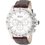 Hugo Boss Ikon White Dial Brown Leather Strap Watch for Men - 1513175 Authentic Buy Shop Now