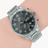 Hugo Boss Aeroliner Black Dial Silver Steel Strap Watch for Men - 1513181 Authentic Buy Shop Now