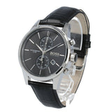 Hugo Boss Jet Black Dial Black Leather Strap Watch for Men - 1513279 Authentic Buy Shop Now