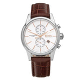 Hugo Boss Jet White Dial Brown Leather Strap Watch for Men - 1513280 Authentic Buy Shop Now