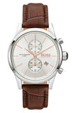 Hugo Boss Jet White Dial Brown Leather Strap Watch for Men - 1513280 Authentic Buy Shop Now
