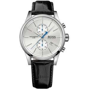 Hugo Boss Jet Silver Dial Black Leather Strap Watch for Men - 1513282 Authentic Buy Shop Now