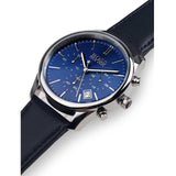 Hugo Boss Time One Blue Dial Black Leather Strap Watch for Men - 1513431 Authentic Buy Shop Now