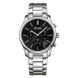 Hugo Boss Commander Black Dial Silver Steel Strap Watch for Men - 1513433 Authentic Buy Shop Now