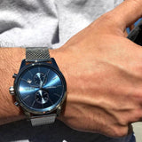 Hugo Boss Jet Blue Dial Silver Mesh Bracelet Watch for Men - 1513441 Authentic Buy Shop Now
