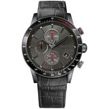 Hugo Boss Rafale Chronograph Grey Dial Black Leather Strap Watch For Men - HB1513445 Authentic Buy Shop Now