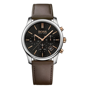 Hugo Boss Time One Black Dial Brown Leather Strap Watch for Men - 1513448 Authentic Buy Shop Now