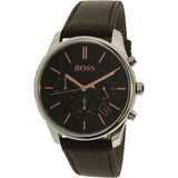Hugo Boss Time One Black Dial Brown Leather Strap Watch for Men - 1513448 Authentic Buy Shop Now