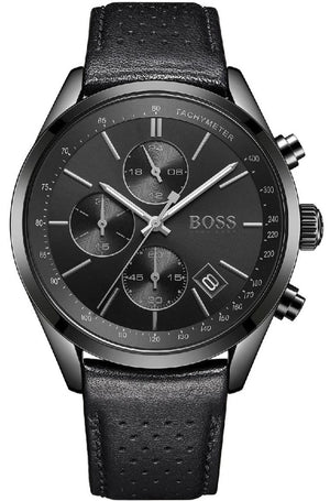 Hugo Boss Grand Prix Black Dial Black Leather Strap Watch for Men - 1513474 Authentic Buy Shop Now