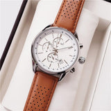 Hugo Boss Grand Prix White Dial Brown Leather Strap Watch for Men - 1513475 Authentic Buy Shop Now