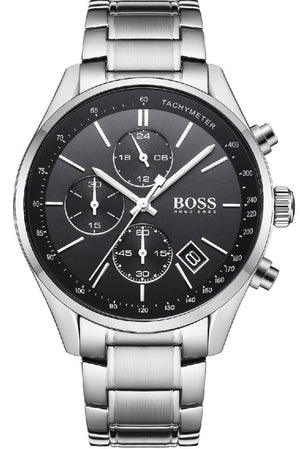 Hugo Boss Grand Prix Black Dial Silver Steel Strap Watch for Men - 1513477 Authentic Buy Shop Now