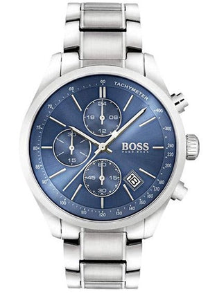 Hugo Boss Grand Prix Blue Dial Silver Steel Strap Watch for Men - 1513478 Authentic Buy Shop Now