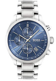 Hugo Boss Grand Prix Blue Dial Silver Steel Strap Watch for Men - 1513478 Authentic Buy Shop Now
