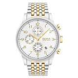 Hugo Boss Navigator White Dial Two Tone Steel Strap Watch for Men - 1513499 Authentic Buy Shop Now