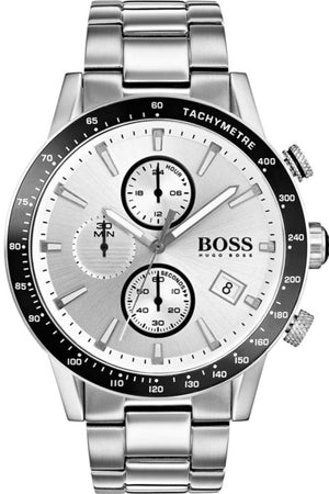 Hugo Boss Rafale Competitive Sport Silver Dial Silver Steel Strap Watch for Men - 1513511 Authentic Buy Shop Now