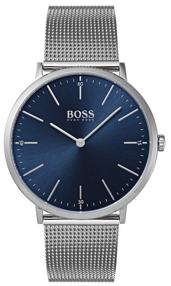 Hugo Boss Horizon Quartz Blue Dial Silver Mesh Bracelet Watch For Men - 1513541 Authentic Buy Shop Now