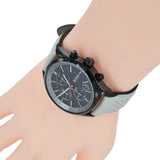 Hugo Boss Grand Prix Chronograph Black Dial Grey Leather Strap Watch for Men - 1513562 Authentic Buy Shop Now