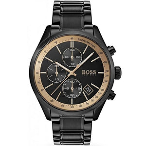 Hugo Boss Grand Prix Black Dial Black Steel Strap Watch for Men - 1513578 Authentic Buy Shop Now