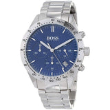 Hugo Boss Talent Blue Dial Silver Steel Strap Watch for Men - 1513582 Authentic Buy Shop Now